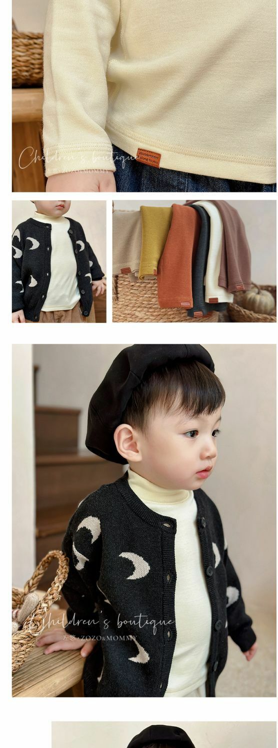 半高領柔軟內搭上衣-奶油杏