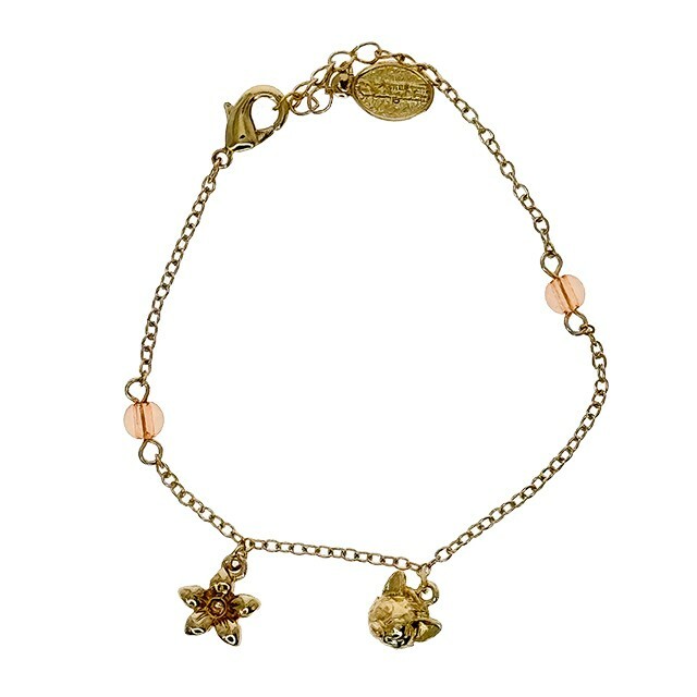 玲娜貝兒 LinaBell 大頭 亮鑽花朵 造型 墜飾 手鍊 首飾 -香港迪士尼樂園