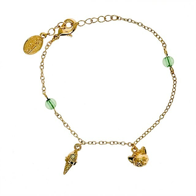 傑拉托尼 畫家貓 Gelatoni 大頭 亮鑽冰淇淋 造型 墜飾 手鍊 首飾 -香港迪士尼樂園