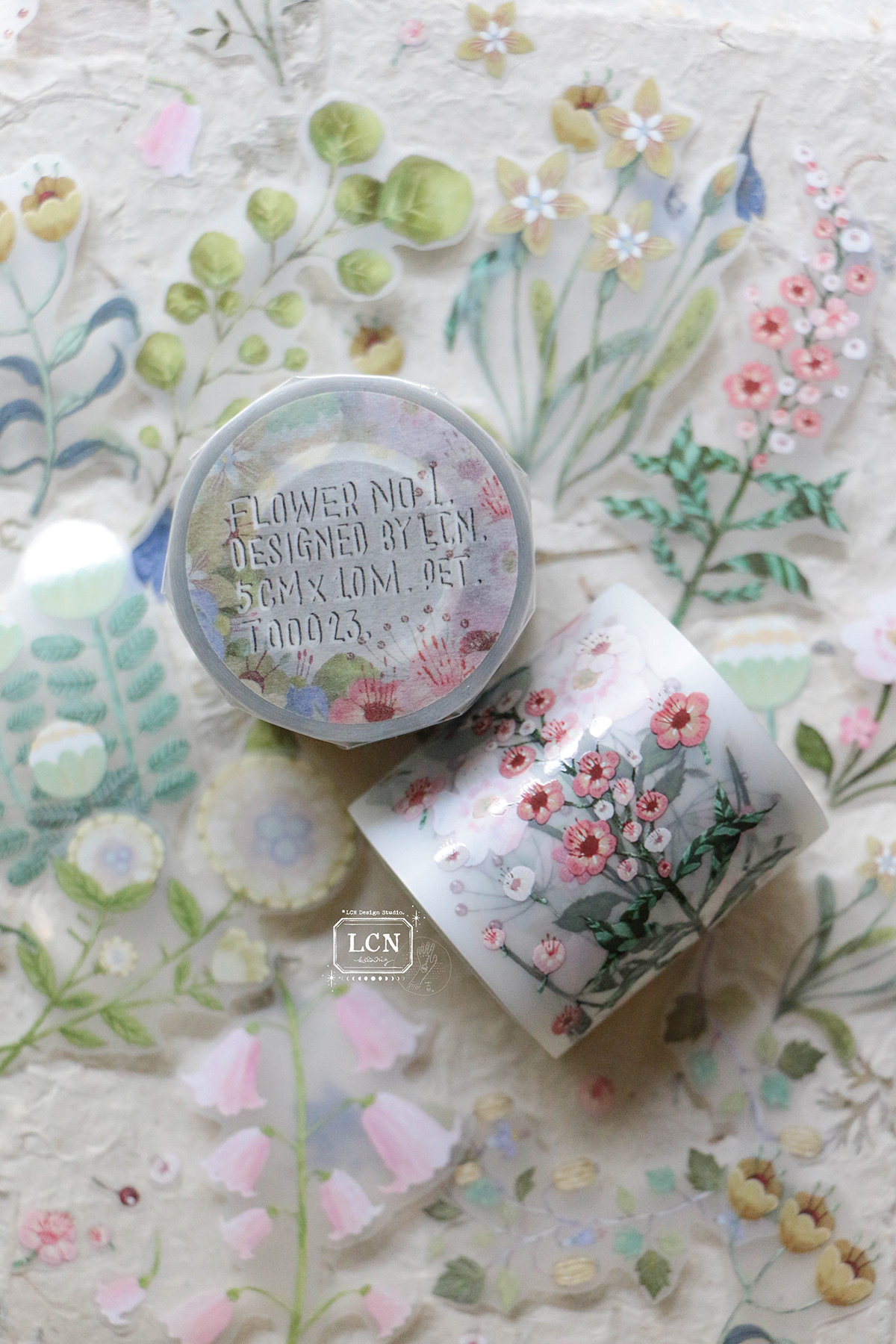 小花 No.1 PET膠帶 UV印刷霧面｜吉LCN