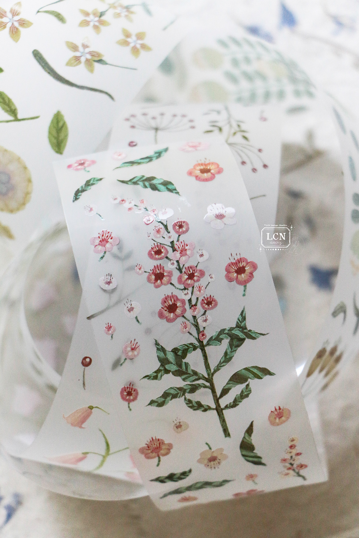 小花 No.1 PET膠帶 UV印刷霧面｜吉LCN