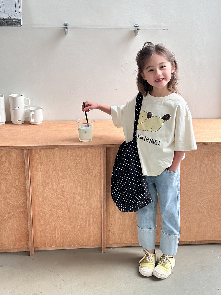 休閒微彈拼接牛仔褲-百搭經典