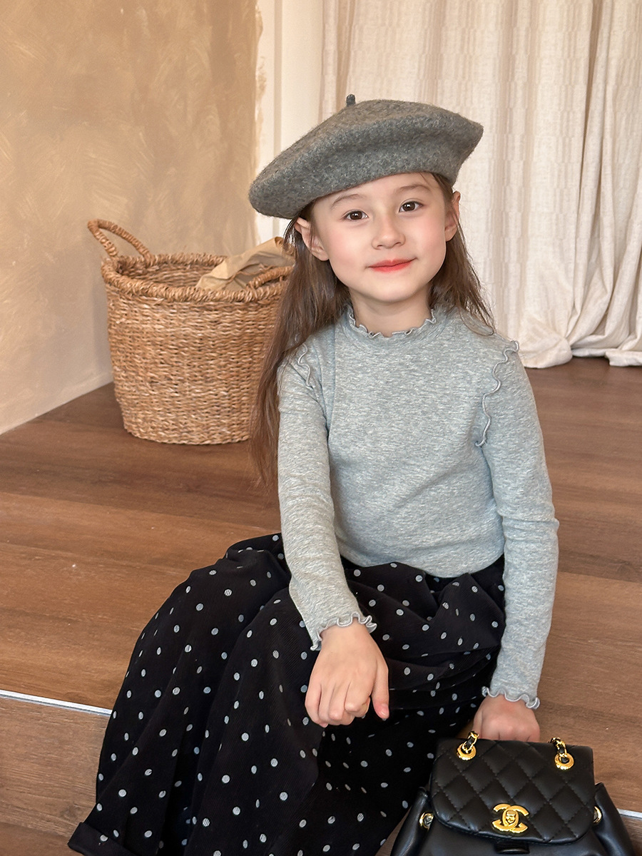 甜美木耳花邊內搭上衣（三色）