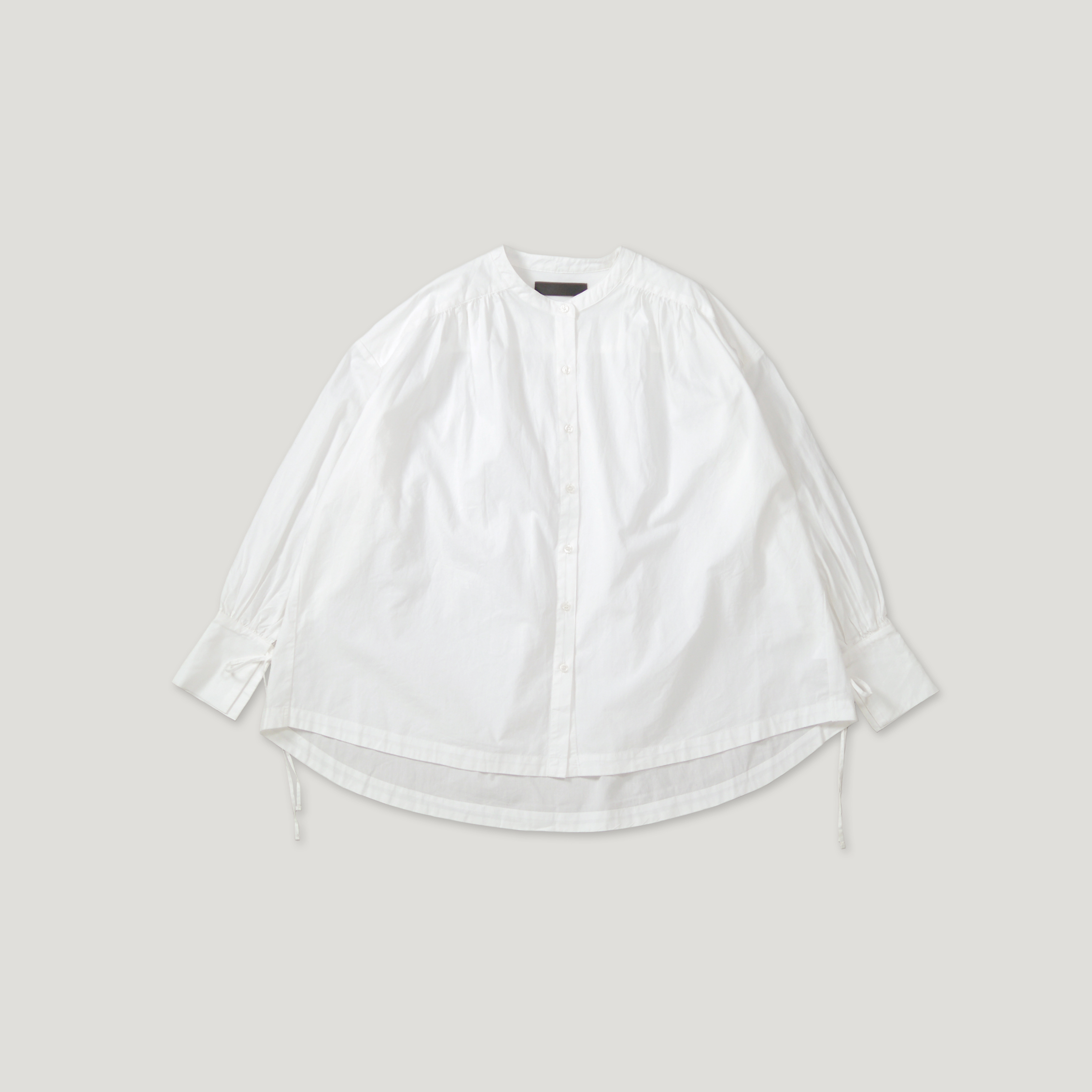 J.P.L. 立領繫帶手袖弧形襯衫