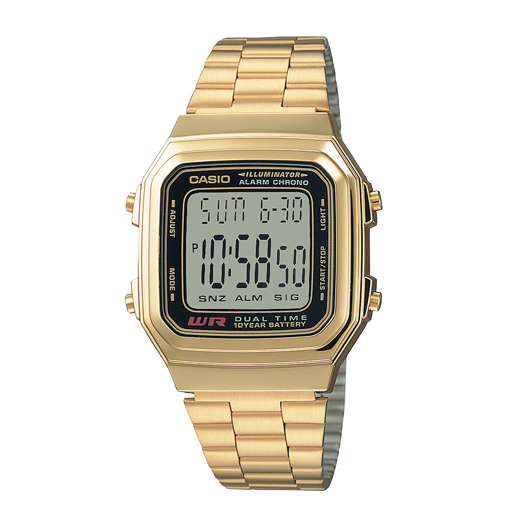【CASIO】A178WGA 10年電池 LED背光 多功能 兩地時間 鬧鈴 電子錶-