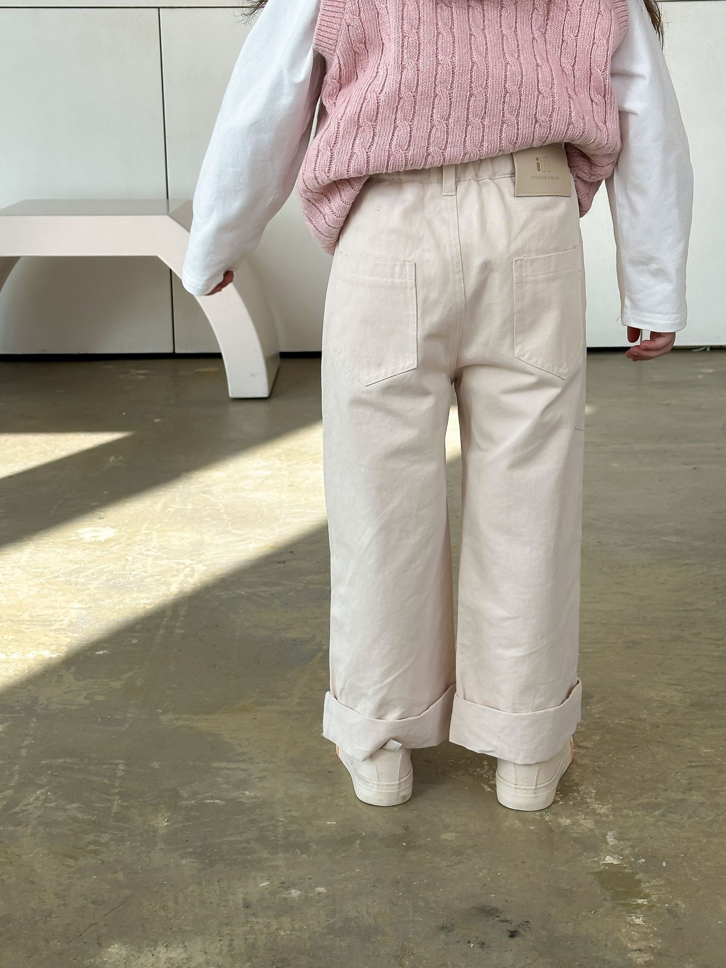 兩色水洗棉直筒褲