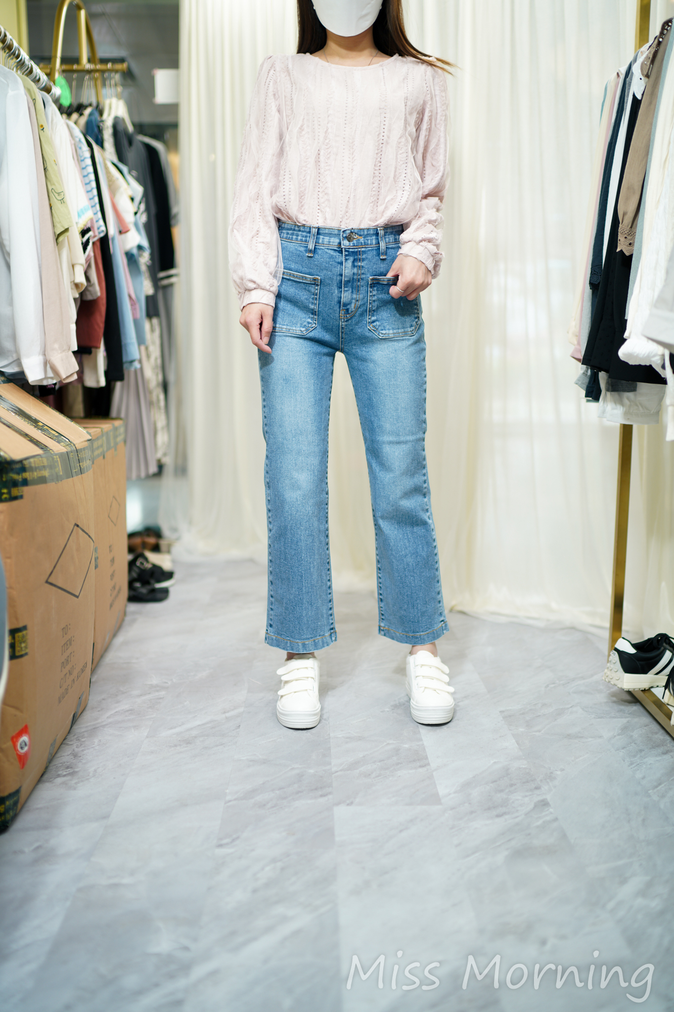 軟熟拼紗紗款上衣(14117)