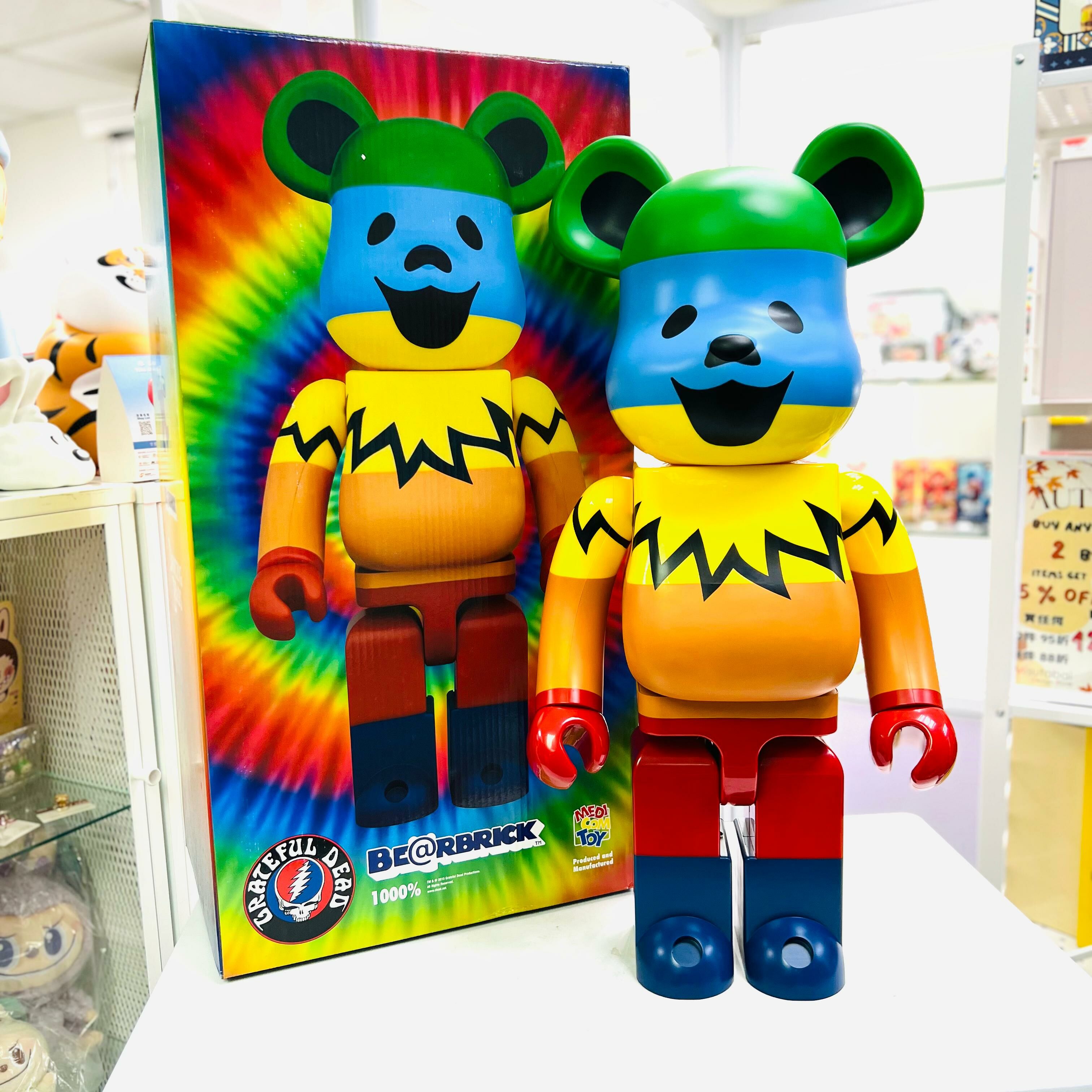 (OPEN BOX)1000% BE@RBRICK No.B@000GDDB1000' BE@RBRICK GRATEFUL DEAD DANCING BEAR RAINBOW Ver. (2015)