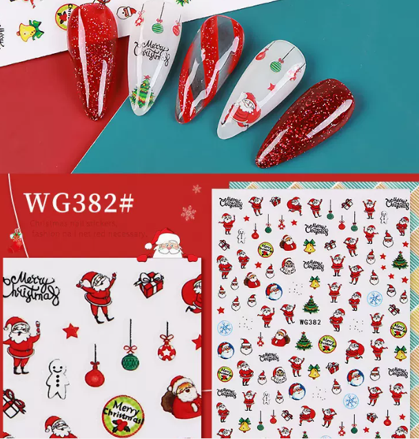 Hot Selling Nail Art Christmas Series 3D Stickers (WG382)