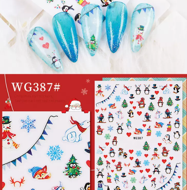 Hot Selling Nail Art Christmas Series 3D Stickers (WG387)