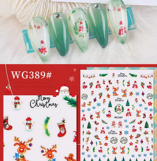 Hot Selling Nail Art Christmas Series 3D Stickers (WG389)