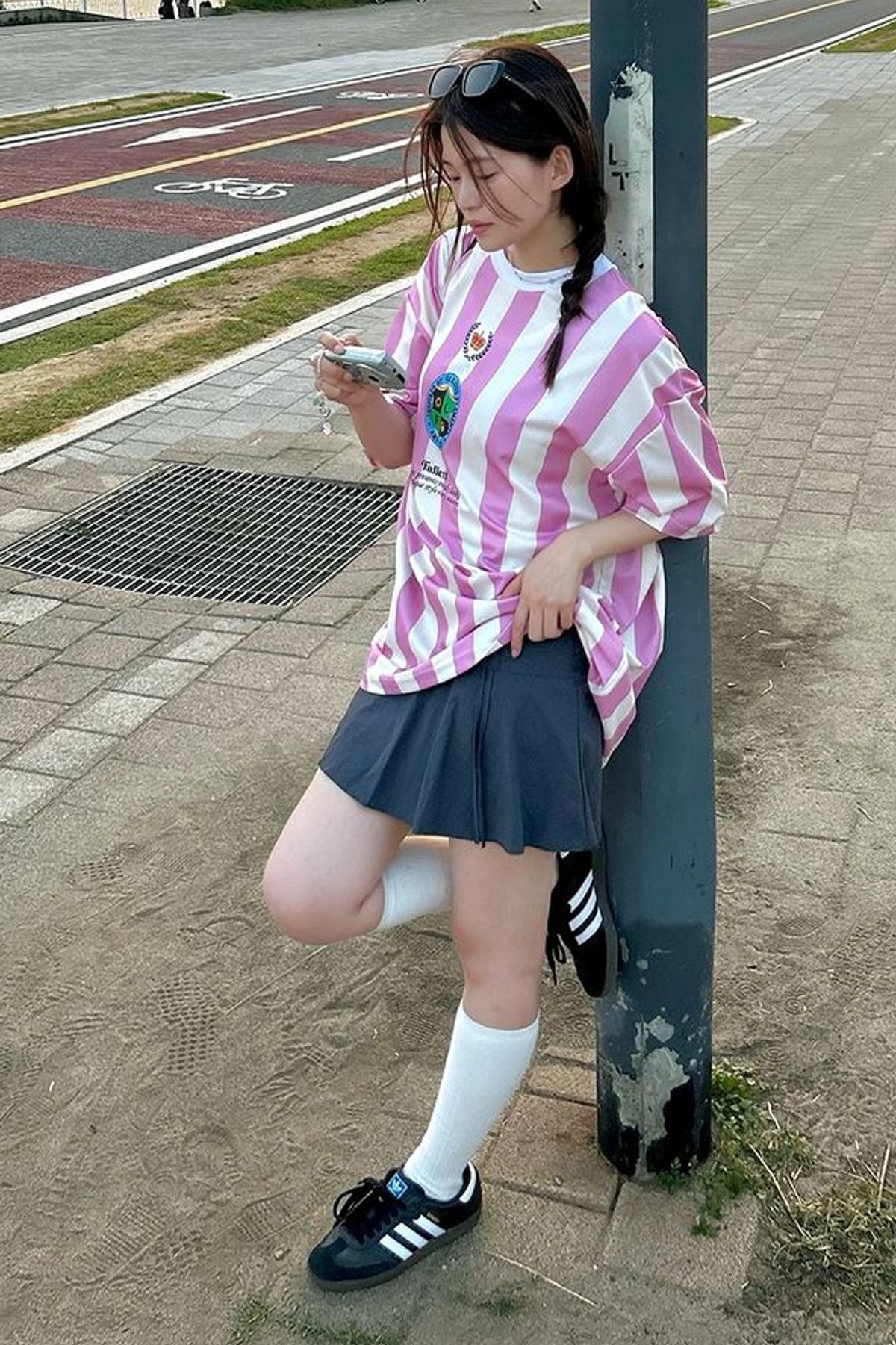 Tシャツ・カットソー Fallett Emblem Stripe Short Sleeve 4FK687 FALLETT】emblem striped short sleeve t-shirt☆送料・関税込
