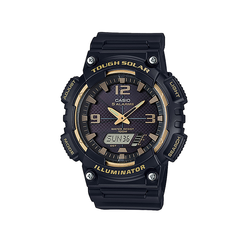 【CASIO】AQ-S810W 太陽能電力 節電 LED燈光 多功能 鬧鈴 自動日曆 靜音 電子錶-