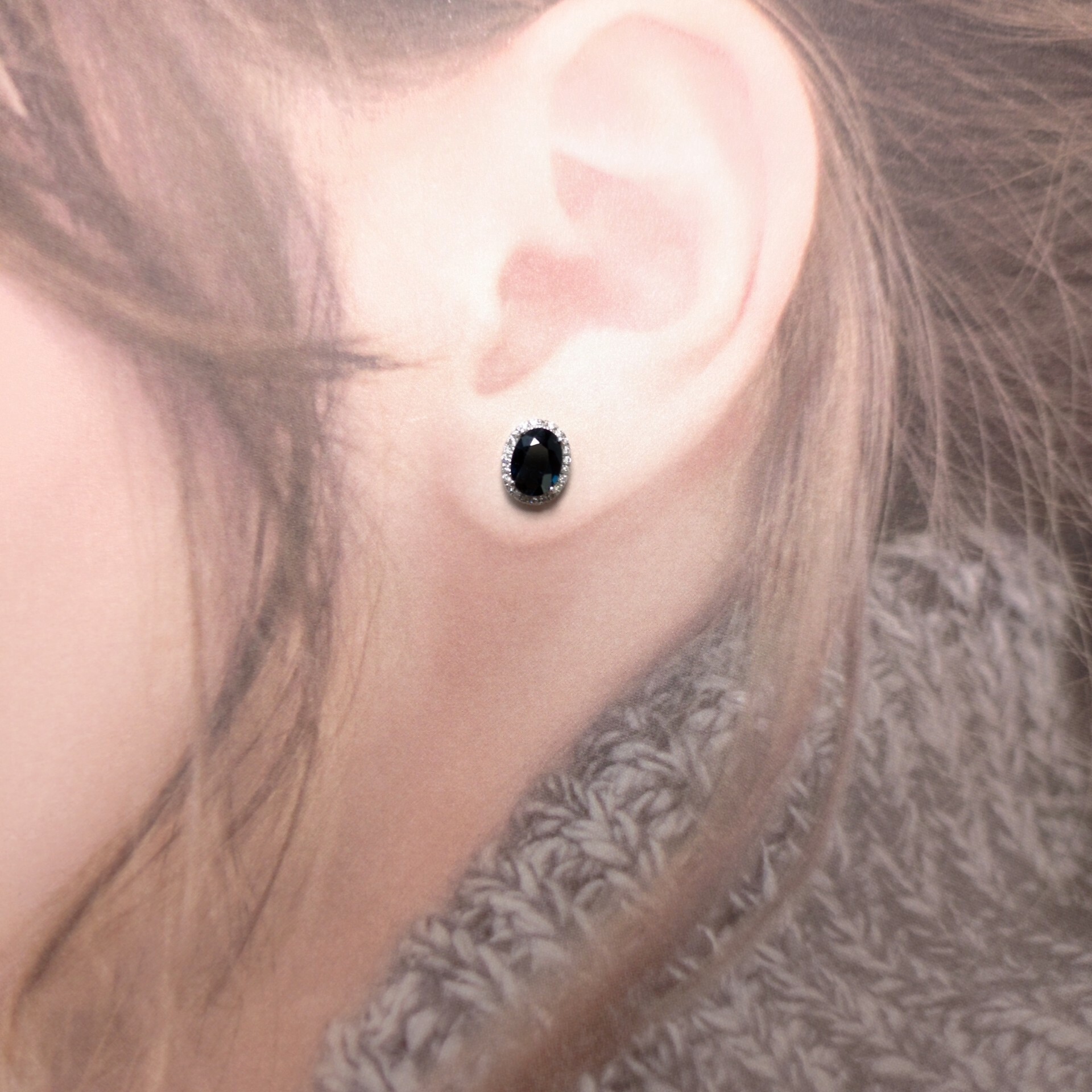 18K White Gold 1.92 Sapphire and Diamond Earrings