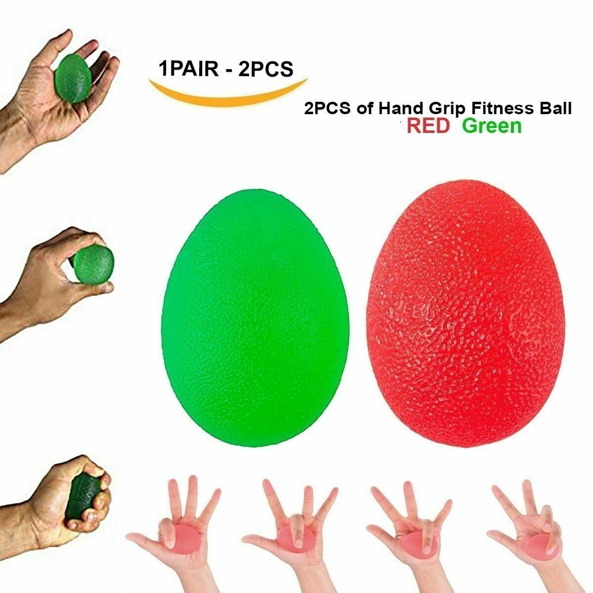 Hot style [2 strengths] silicone gripper, fitness hand ball, finger, wrist training, physical therapy and rehabilitation exercise, release stress, vent massage ball