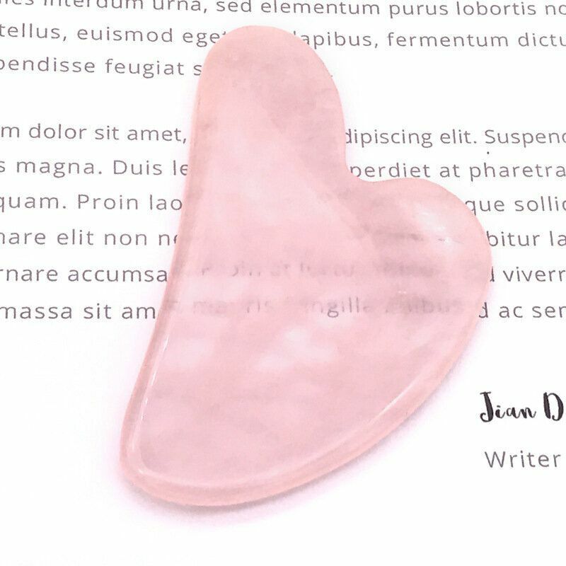 Popular pink crystal jade facial massage and scraping jade beauty instrument Natural pink crystal beauty massage face slimming (gua sha board) | Sakura powder with rose gold | Beauty instrument Jade Sha massage tool Health meridian health set Anti-aging wrinkle facial massager Remove toxins