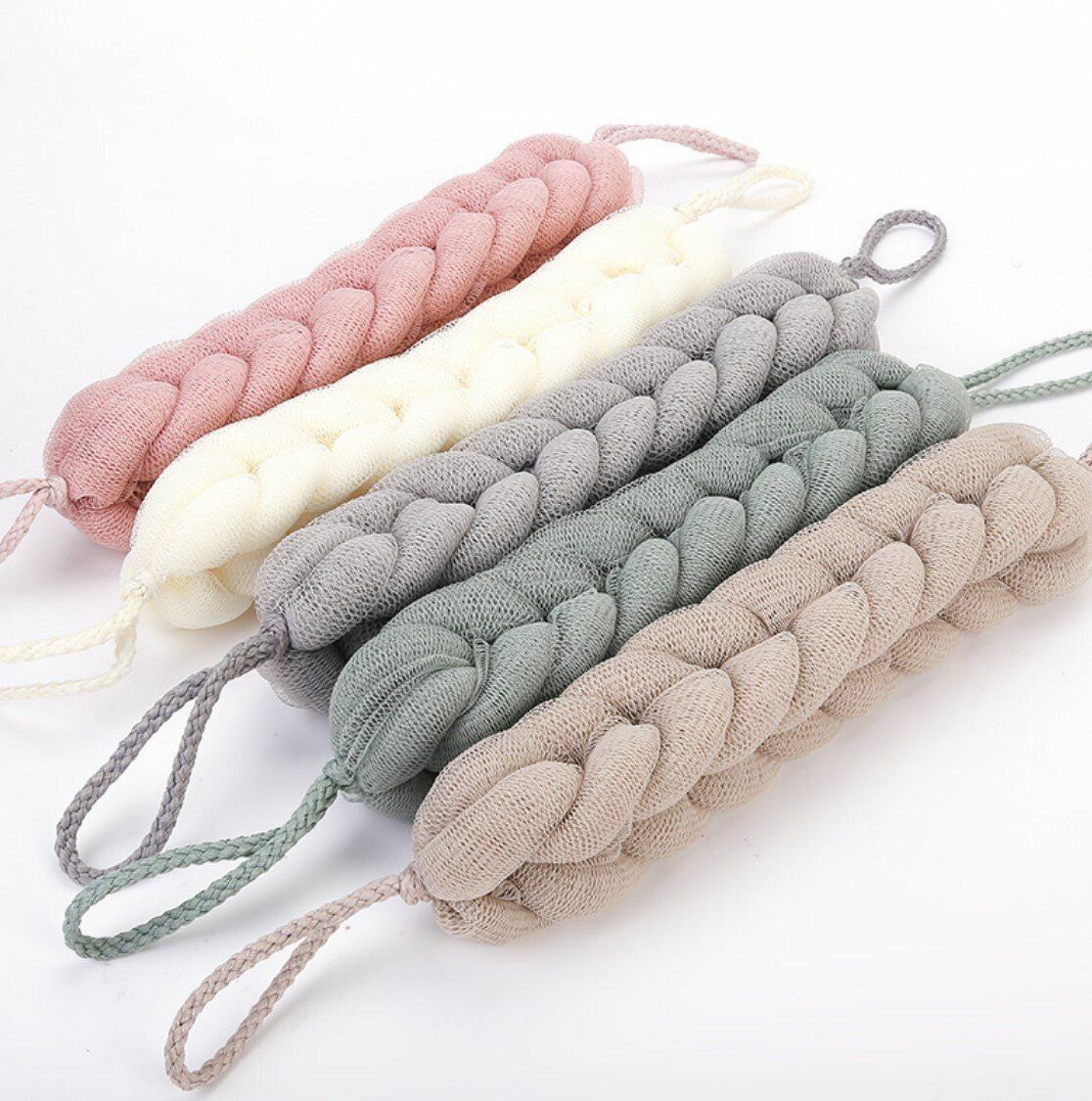 Popular gray bath strips, twist bath towel, bath ball, back towel, bath ball pull back strip, can be hung for foaming and cleaning, pull back strip, rub rub artifact, plain bath strip, hangable bath flower, rub bath towel, household adult pull back rub bath towel for bathing Supplies