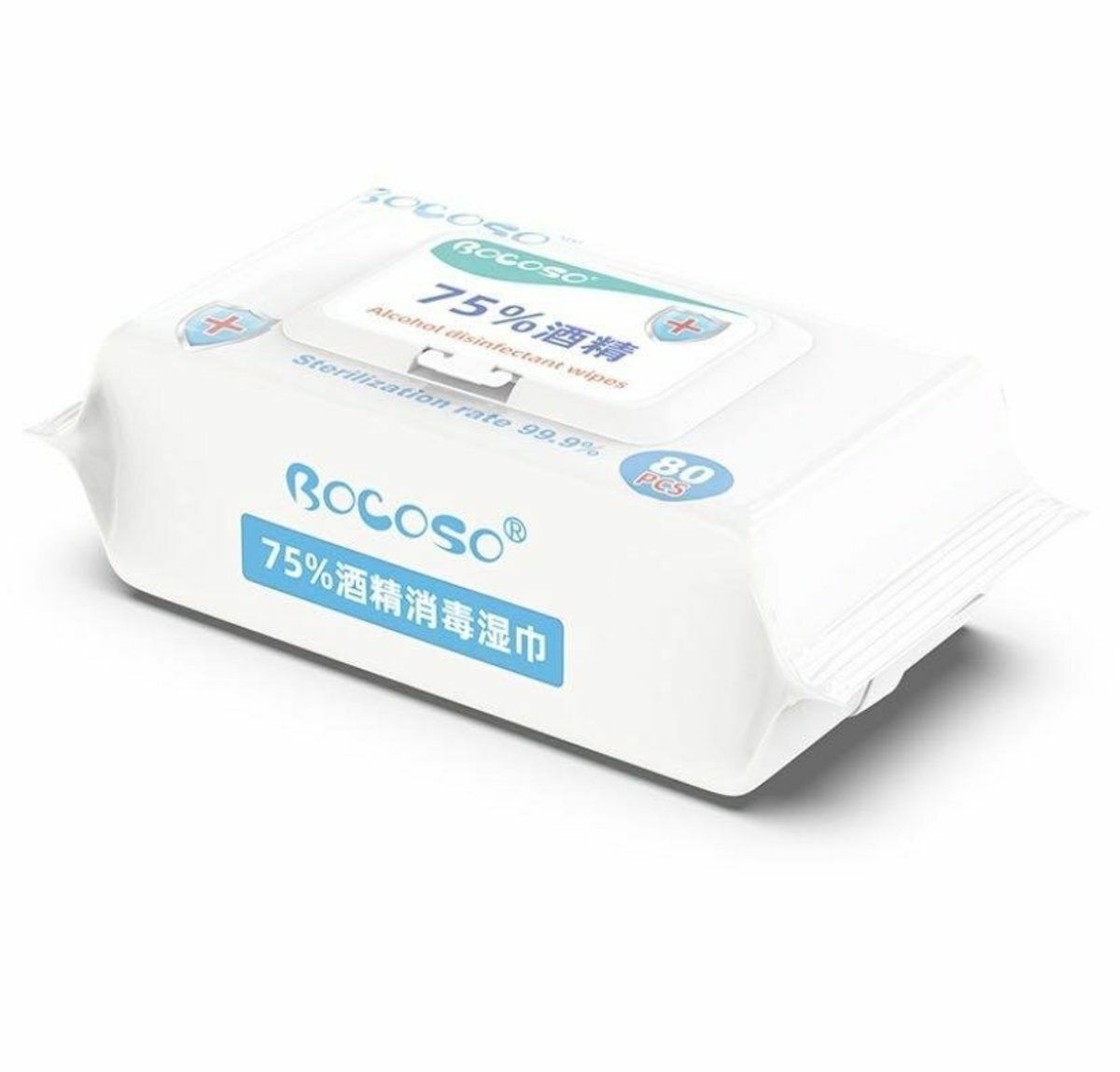 Hot item [80 pieces in blue and gray incremental version] [New packaging] Bocoso 75% alcohol disinfectant wipes 99.9% sterilization, disinfection, epidemic prevention and anti-epidemic sterilization rate 13X17CM disinfection cotton cloth, disinfection wipes, disinfection alcohol paper [good recommendation for anti-epidemic supplies ]