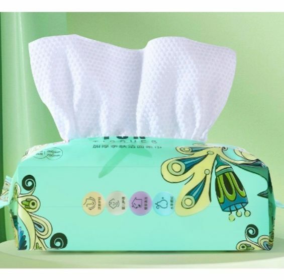 New 3D cotton disposable facial cleansing wipes for wet and dry use (100 pieces in pearl pattern) Size: 20*20cm