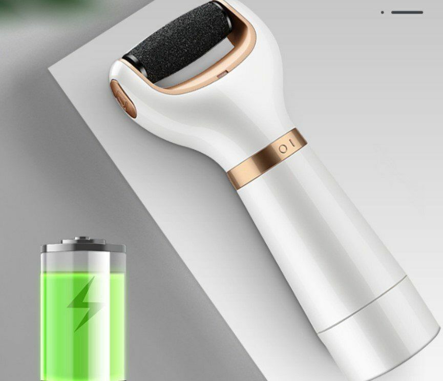 新款Gold/ White 家用USB充電電動磨腳器 充電式磨腳神器 去腳皮 死皮 老繭修腳器 USB可充電足部護理工具 電動磨皮機