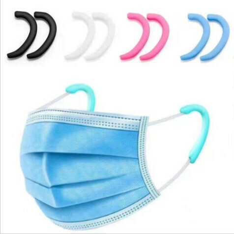 New [2 Pairs of White] Silicone Masks and Ear Protectors | Mask Ear Protector Buckle, Pressure Reducing Ear Protectors, Mask Assistant (Mask Not Included)