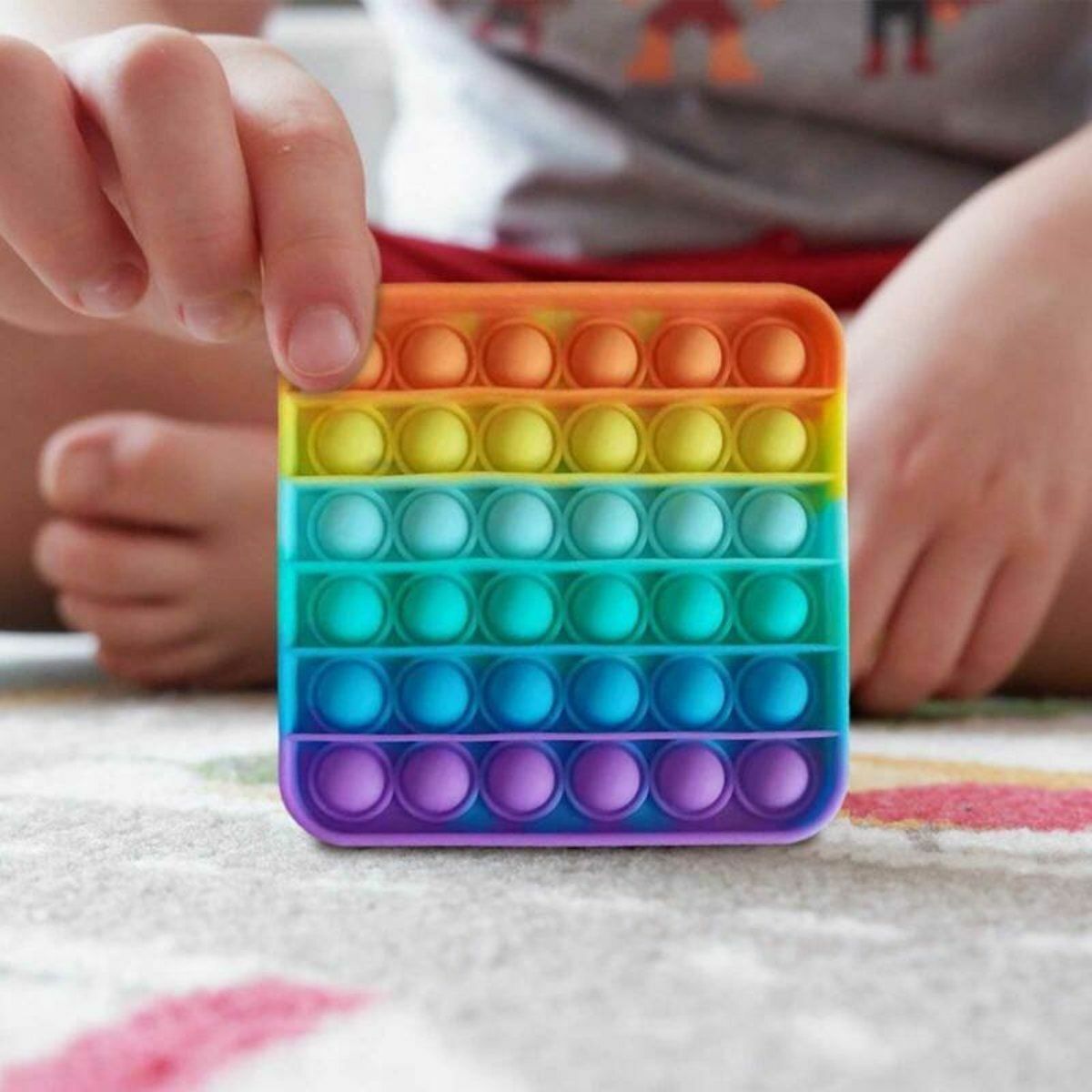 New Pop It Fidget Squeeze Somatosensory Desktop Training Concentration Game - Rainbow Square Press and Decompression Toy Squeeze Somatosensory Desktop Training Concentration Game