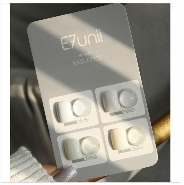 新款E7UNII 4色套裝指甲油配色卡材料包（復古瓷白）