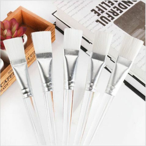 New [3 pieces] Transparent Rod Beauty Mask Brush Mask Brush | Mask Application Tool Brush Soft Head Makeup Brush Mask Brush Maintenance Mask Brush