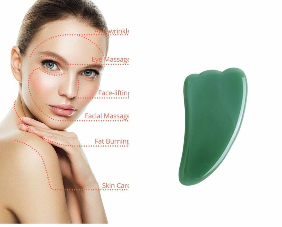 New [random color] beixinrou Boutique jade scraping board (triangular) facial lymphatic drainage stick facial pulling stick scraping board jade jasper comfortable to hold beauty back and face general acupoint lifting face slimming massage supplies detoxification beauty beauty massage