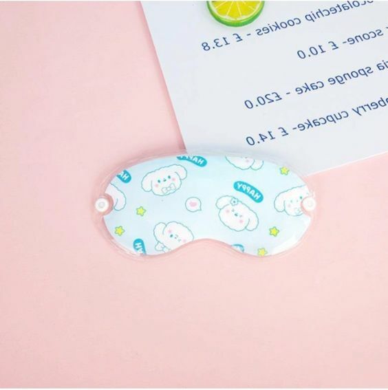 Popular cartoon fruit light-blocking eye mask, gel hot and cold compress sleeping ice eye mask (blue bear)