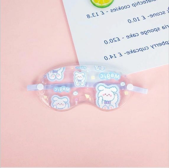 Popular cartoon fruit light-blocking eye mask, gel hot and cold compress sleeping ice eye mask (blue rabbit)