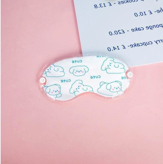 Popular cartoon fruit light-blocking eye mask, gel hot and cold compress sleeping ice eye mask (white bear)