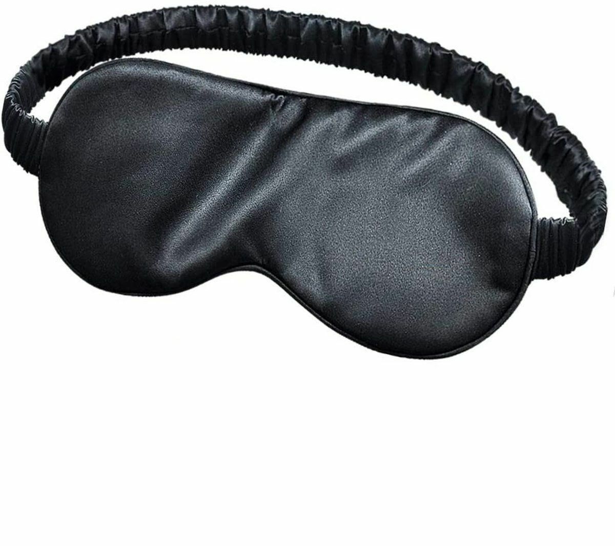 Popular double-sided simulated silk eye mask (black, 1 piece)