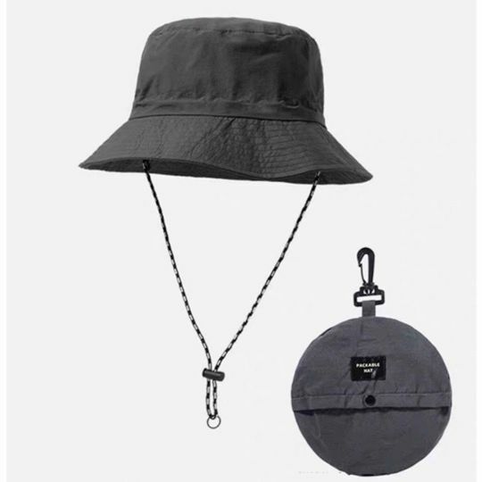 Popular outdoor folding sun protection fisherman hat, waterproof and quick-drying basin hat (grey-folding style)