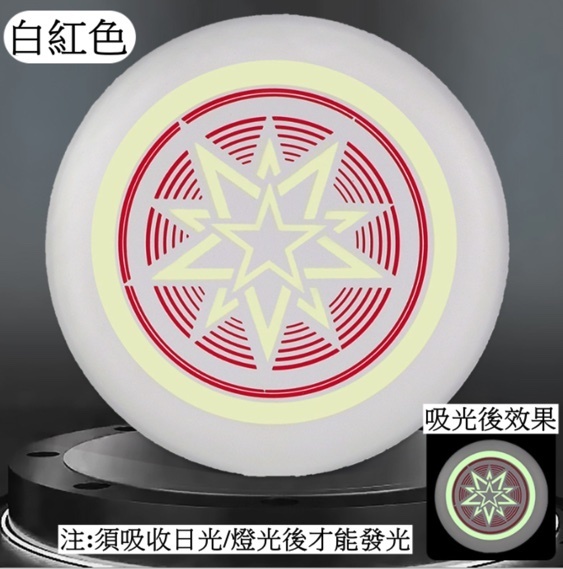 New Children's Cartoon Outdoor Parent-child Sports Foam Soft Frisbee Flying Saucer (Glow-in-White-Red 20cm)