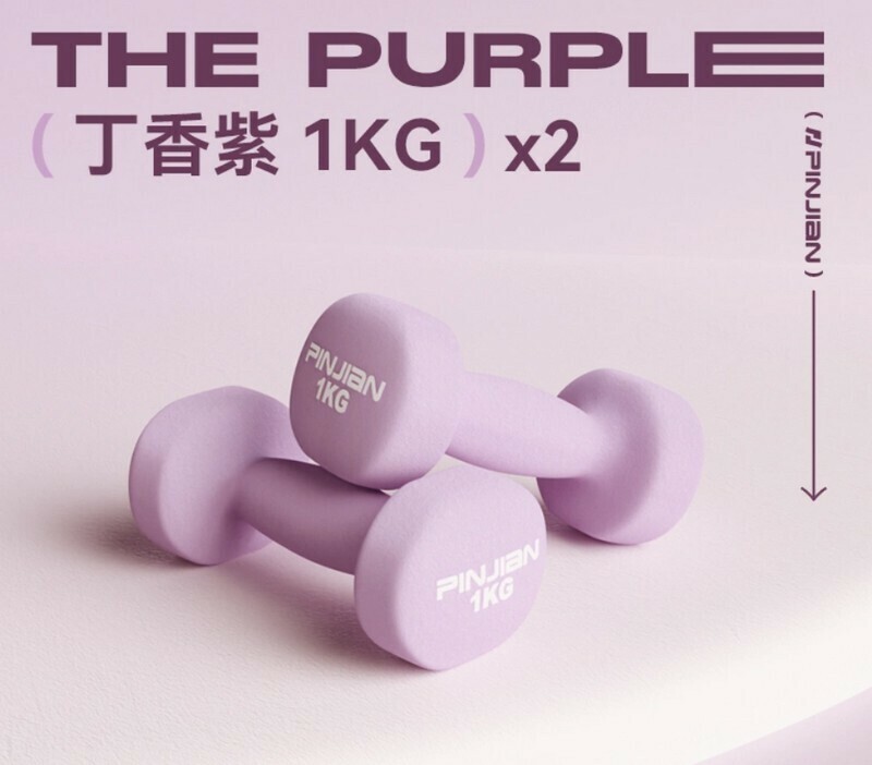 熱賣健身啞鈴-丁香紫-1kg*2（青少年女士跳操）