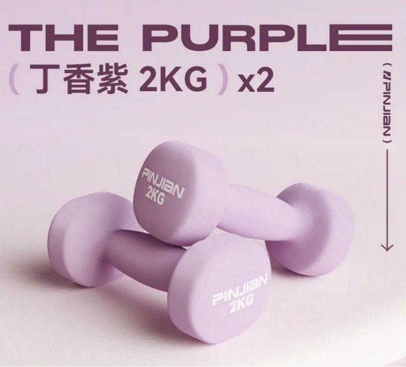 熱賣健身啞鈴-丁香紫-2kg*2（拜拜肉/肩背塑形）