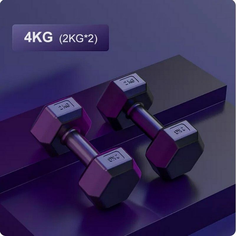 熱賣健身器材-包膠六角啞玲-旗艦款武士黑4kg=2kg*2只【推薦新手~】