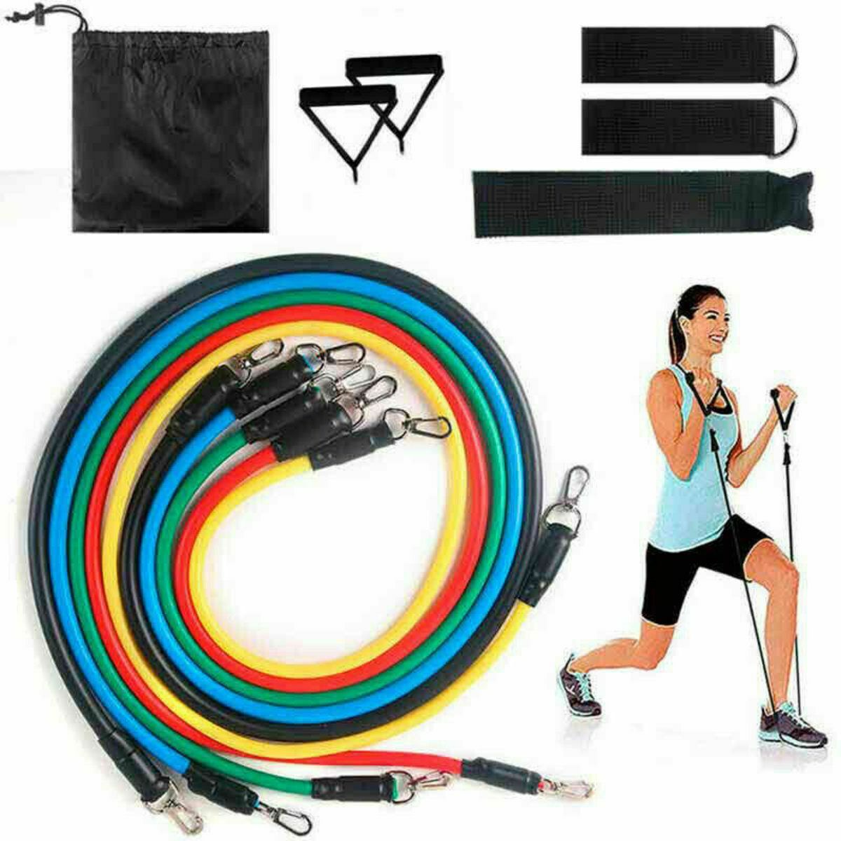 Hot Style [11 Pack] Resistance Bands, Tension Bands, Home Fitness, Resistance Training Bands, Stretching, Strength Training, Physical Therapy, Yoga Equipment, Home Elastic Rope, Elastic Bands