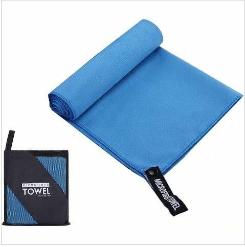 Hot Style (One Piece) Square Pack Portable Quick-drying Sports Large Towel Comes with Mesh Bag - Blue︳Microfiber Quick-drying and Soft︳Towel Sports Towel Yoga Towel Outdoor Towel 76X152 cm