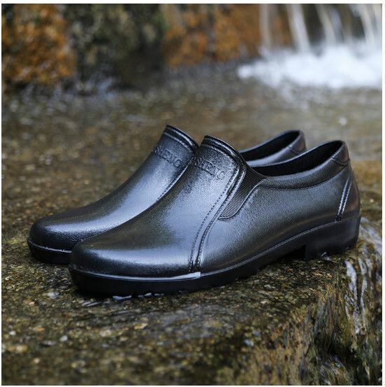 Popular men's low-top shallow waterproof rain boots [XD2701 rubber shoes [black] quick-drying style] [Size: 39-44] [Please contact customer service after placing an order to confirm the delivery size]