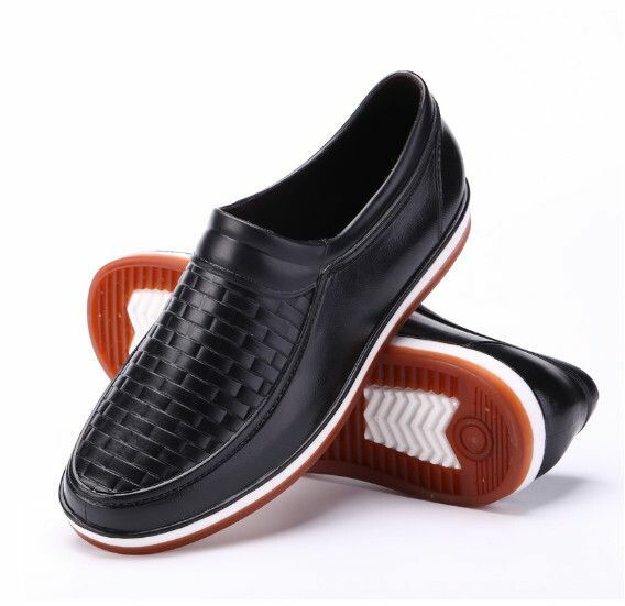 Popular men's low-top shallow waterproof rain boots [317 beef tendon thick sole [black] [Size: 39-44] [Please contact customer service after placing the order to confirm the delivery size]