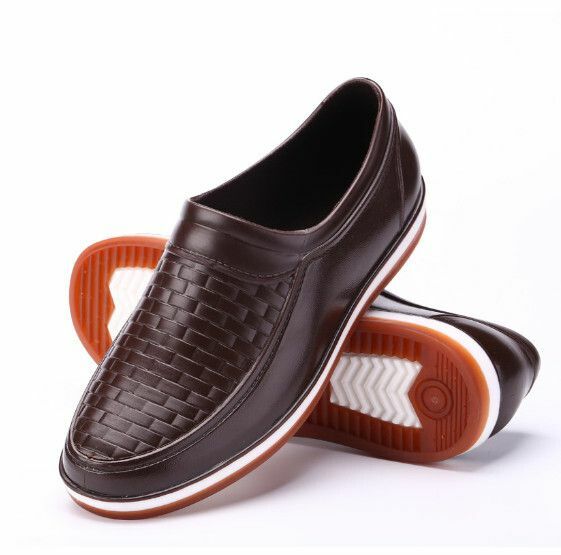 Popular men's low-top shallow waterproof rain boots [317 beef tendon thick sole [brown] [Size: 39-44] [Please contact customer service after placing an order to confirm the delivery size]