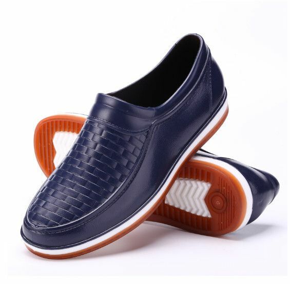 Popular men's low-top shallow waterproof rain boots [317 beef tendon thick sole [blue] [Size: 39-44] [Please contact customer service after placing the order to confirm the delivery size]