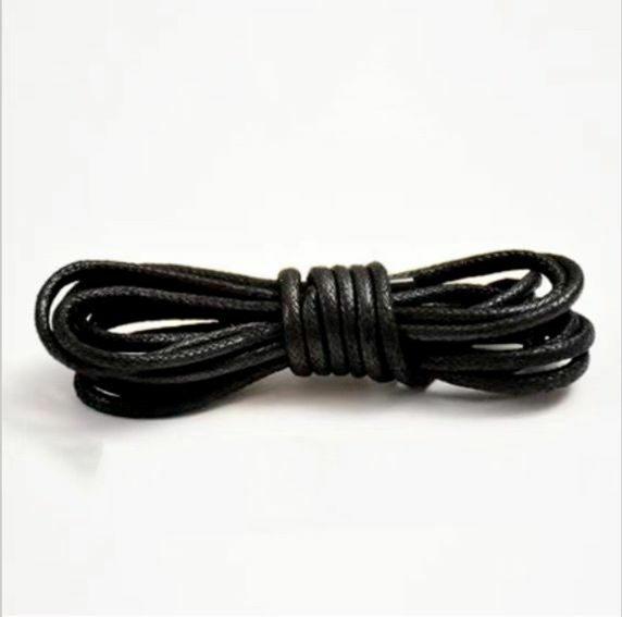 Popular 75cm/special shoelaces for men and women's leather shoes, waxed round shoelaces (black 1 pair - round style) about 75cm long