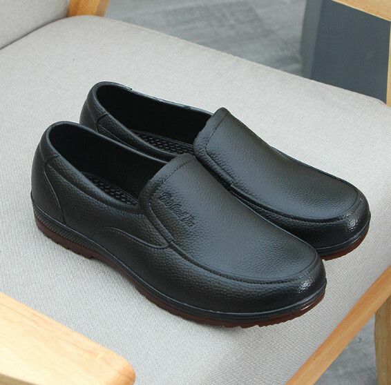 Popular old-fashioned plastic leather shoes waterproof rain boots [thick imitation leather rubber shoes [818] standard size] [size: 38-44] [please contact customer service after placing the order to confirm the delivery size]