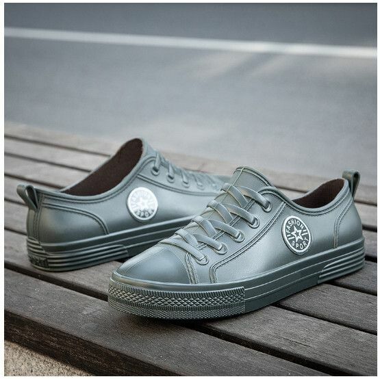 Popular low-top rain boots [Men's model-1019 dark green [single shoe style] [Size: 40-45] [Please contact customer service to confirm the delivery size after placing the order]