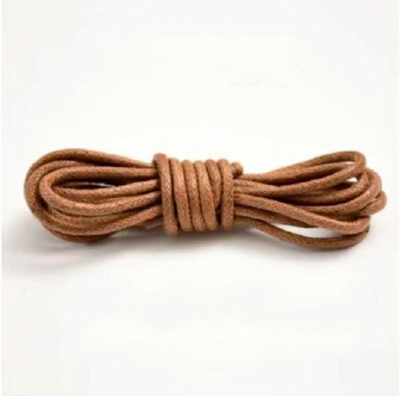Hot style 75cm / special shoelaces for men and women's leather shoes, waxed round shoelaces (khaki 1 pair - round style) about 75cm long