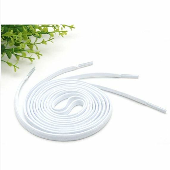 Hot style (white 2 pairs - flat style) children's sports shoes, sneakers and laces about 80cm long