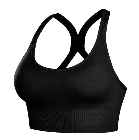 Popular back-beautiful shock-proof push-up fitness running sports bra, hollow-breasted adjustable thin bra [Midnight Black S-XL] (contact customer service after placing the order to confirm the delivery size)